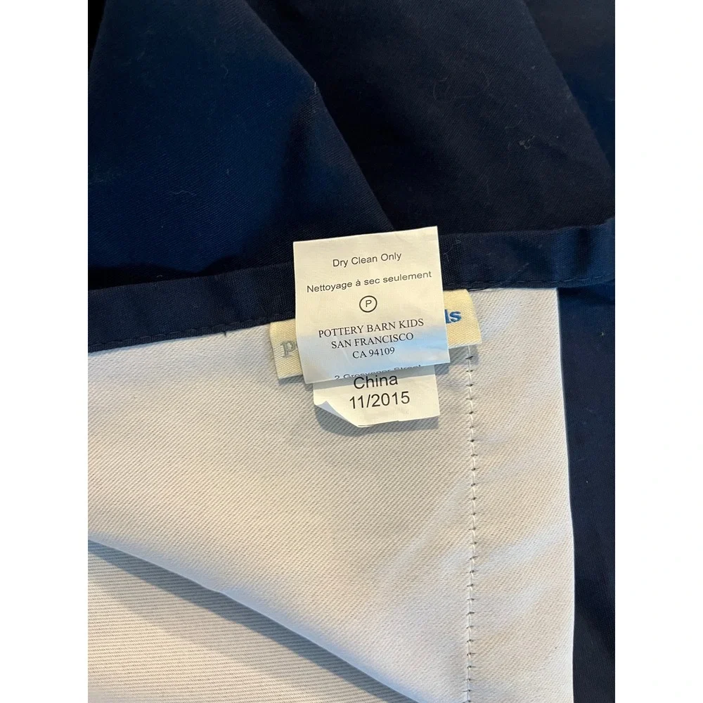 Pottery Barn Kids Navy Red Striped Blackout Grommet Curtain Panel 44x96‎